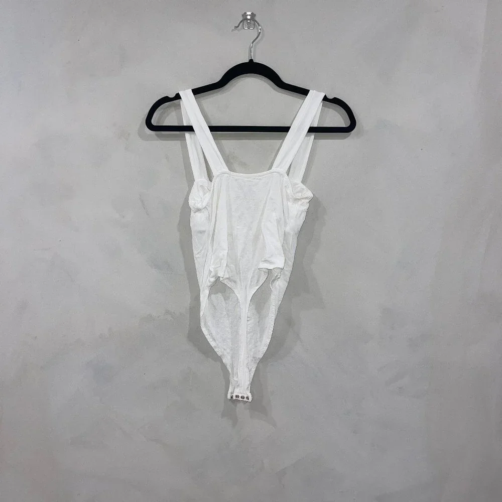Free People Pippa V-Wire Bodysuit - White - Small